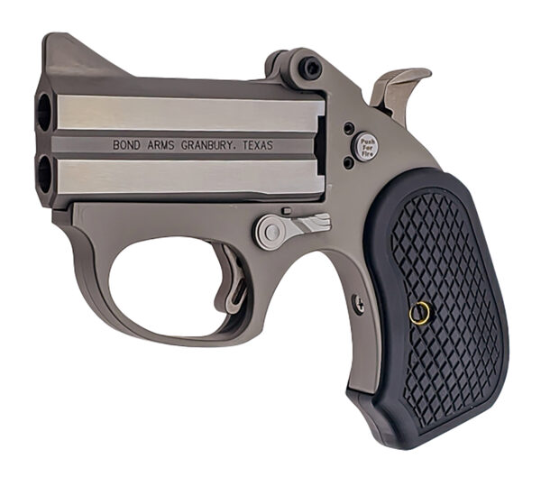 Bond Arms Honey B 22 Mag 2 Shot 3" Black Rough & Tumble Stainless Steel Barrel & Frame, Black Extended B6 Resin Grips