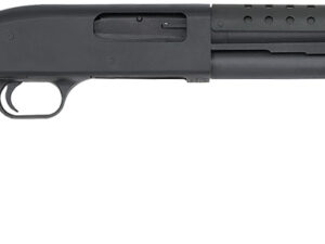 Mossberg 590 Retrograde 12 Gauge Pump 3" 6+1 18.50" Heat Shield Barrel, Drilled & Tapped Receiver, Walnut Fixed Stock, Cylinder Bore Choke