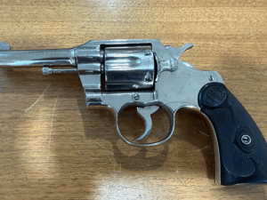 Colt Official Police 38 Special Nickel Finish Double Action / Single Action Revolver 1930 C&R